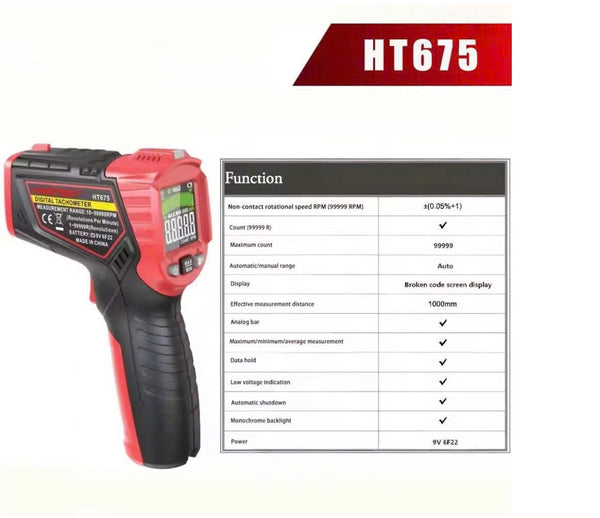 LoftDoci Non-Contact Digital Laser Tachometer