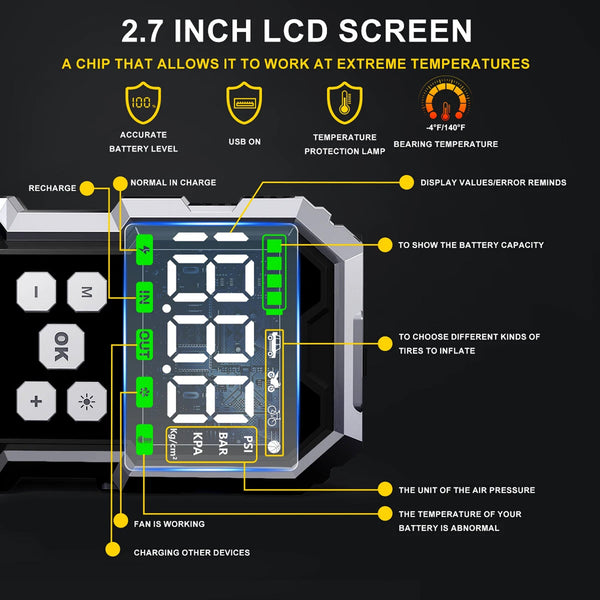 StartZapo V2 7000A Jump Starter and Tire Inflator