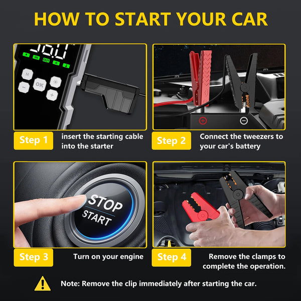 StartZapo V2 7000A Jump Starter and Tire Inflator