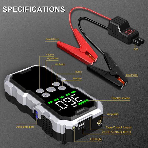 StartZapo V2 7000A Jump Starter and Tire Inflator