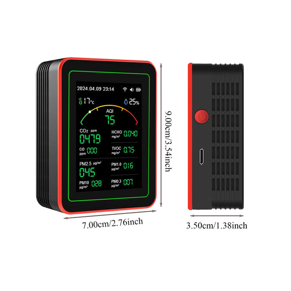 AtmoxAir 15-in-1 Smart Air Quality Monitor with WiFi App