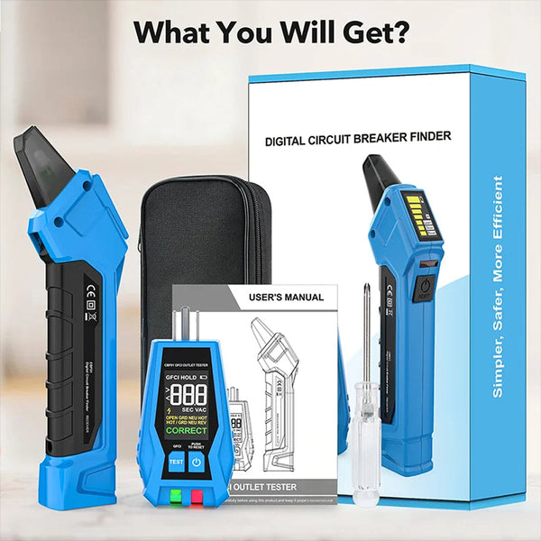 BortDesi 2-in-1 Digital Circuit Breaker Finder with GFCI Tester