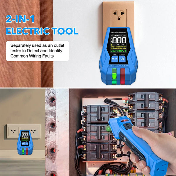 BortDesi 2-in-1 Digital Circuit Breaker Finder with GFCI Tester