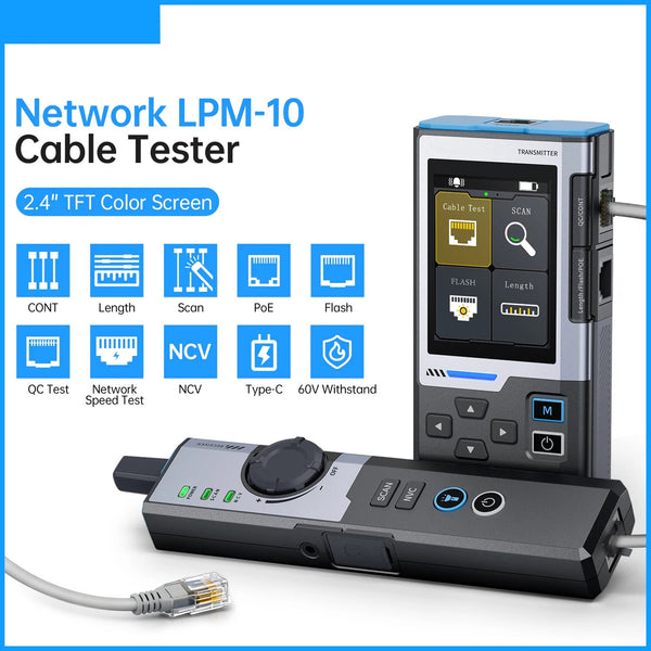 CronzTalin Gigabit Network Cable Diagnostic Tool with PoE Detection