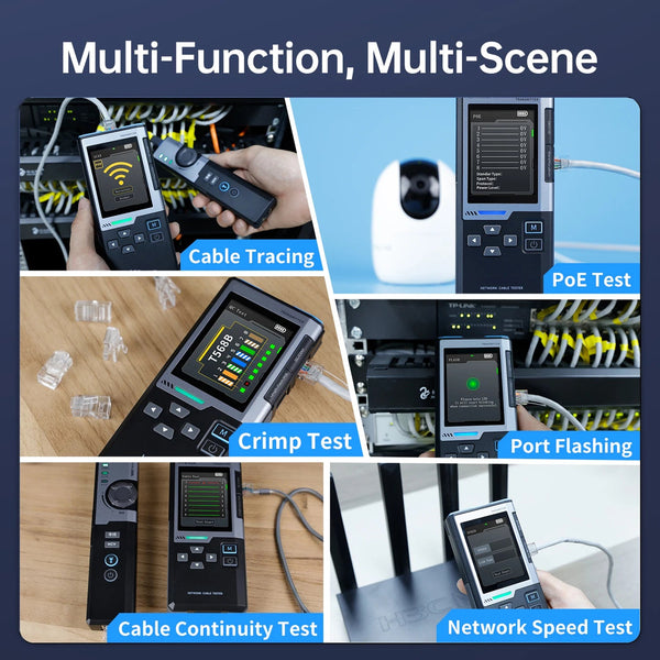 CronzTalin Gigabit Network Cable Diagnostic Tool with PoE Detection