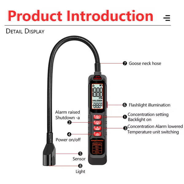 DetoSafer Refrigerant Leak Detector High Precision 14g/yr