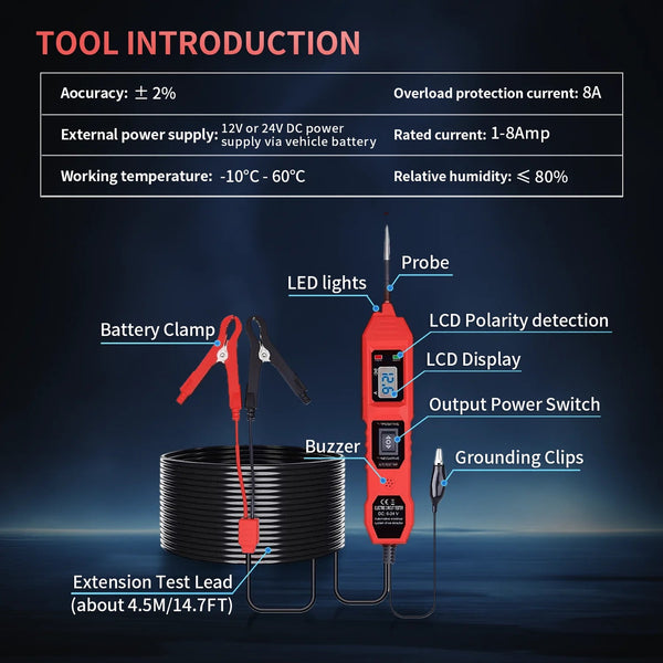 EdorVious 3.5V-36V Automotive Power Probe Circuit Tester