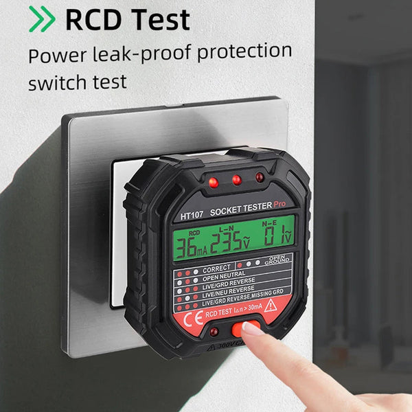 EltaNoci Digital Socket Tester with RCD Test and LCD Voltage Display