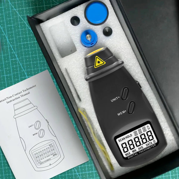 ErinFita 2-in-1 Contact & Non-Contact Laser Tachometer