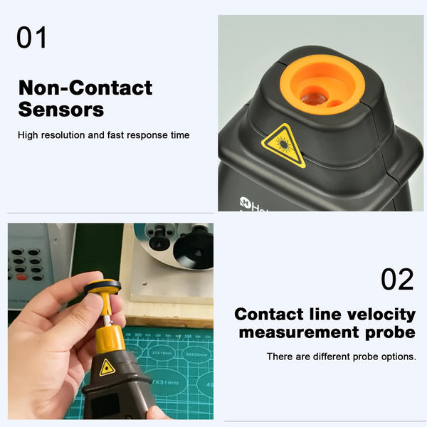 ErinFita 2-in-1 Contact & Non-Contact Laser Tachometer