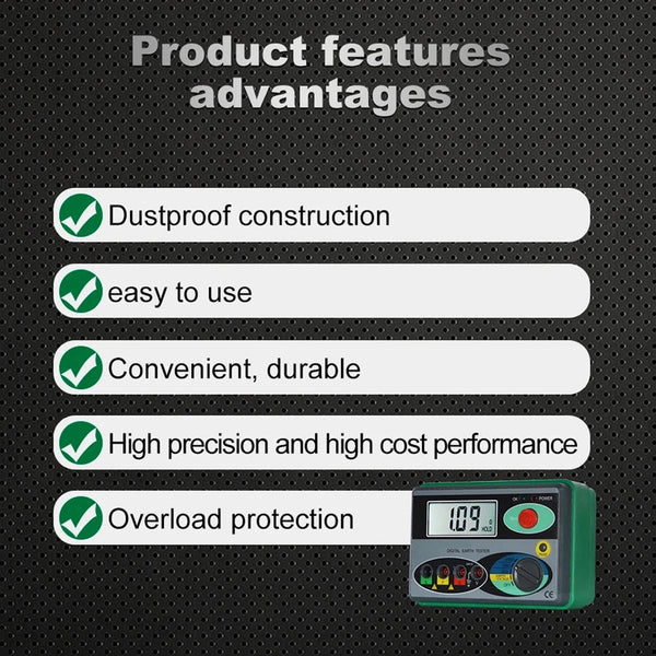 EthixLovi Earth Ground Resistance Tester - 2000 Ohm Range