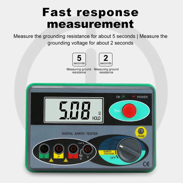 EthixLovi Earth Ground Resistance Tester - 2000 Ohm Range