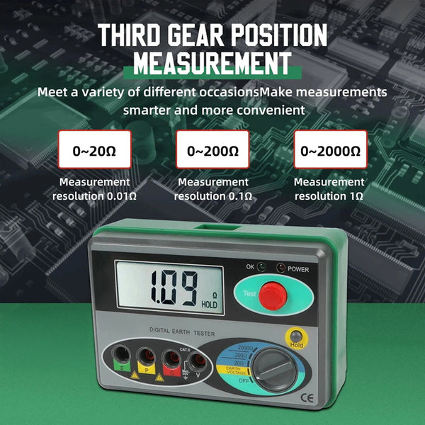 EthixLovi Earth Ground Resistance Tester - 2000 Ohm Range