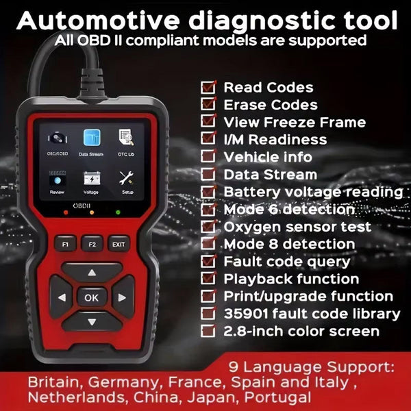 FixPolax Professional OBD2 Scanner with 35,901 Diagnostic Codes