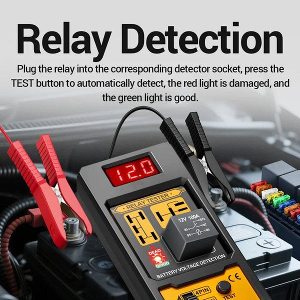 LamiWexi Automotive Relay Tester with Live Voltage Display