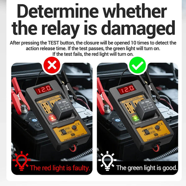 LamiWexi Automotive Relay Tester with Live Voltage Display
