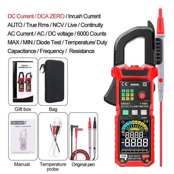 MereiCeci True RMS Digital Clamp Meter for Industrial HVAC