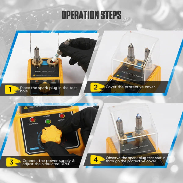 PrixQimax Dual-Hole Spark Plug Tester 0-6000 RPM