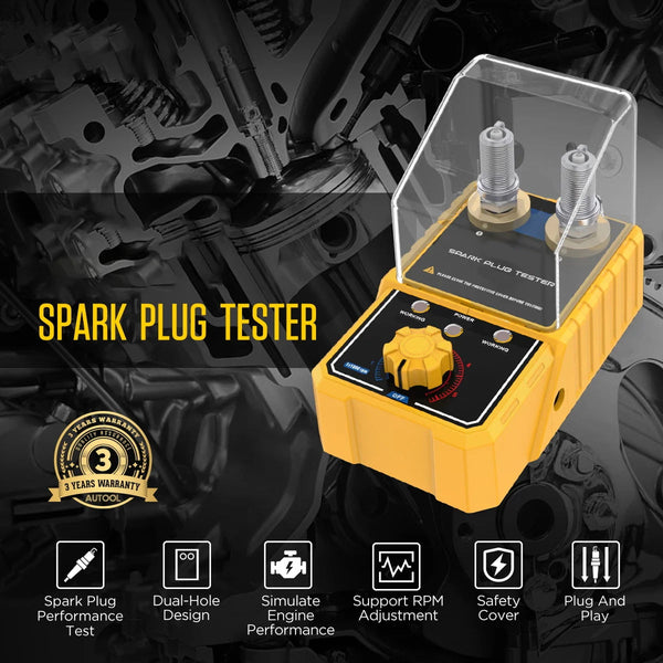 PrixQimax Dual-Hole Spark Plug Tester 0-6000 RPM