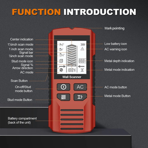 StudSynci 3-in-1 Wall Scanner and Stud Finder