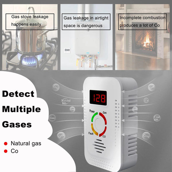 TeadLorel 2-in-1 Natural Gas and Carbon Monoxide Detector with LCD Display