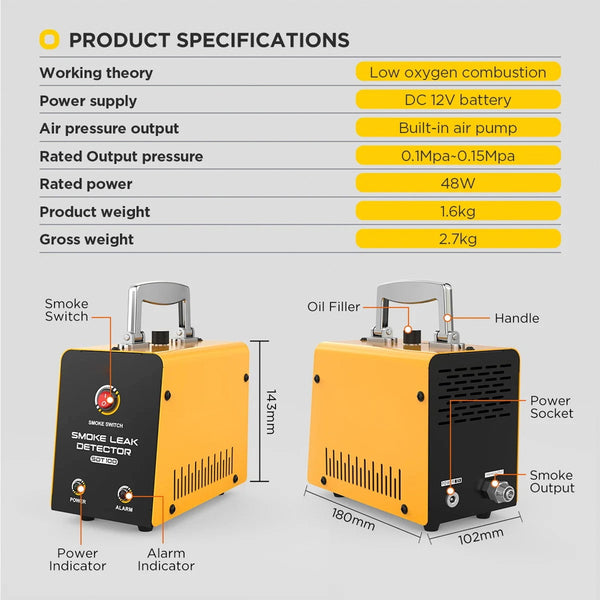 TekDanix Portable Smoke Machine for Car Leak Detection