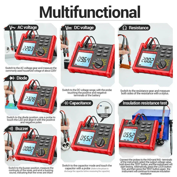 TeriLimax Professional 1000V Insulation Resistance Tester & Multimeter