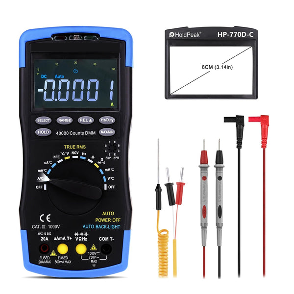 TrusMeaz 40,000 Count True RMS Digital Multimeter with Safety Shutters