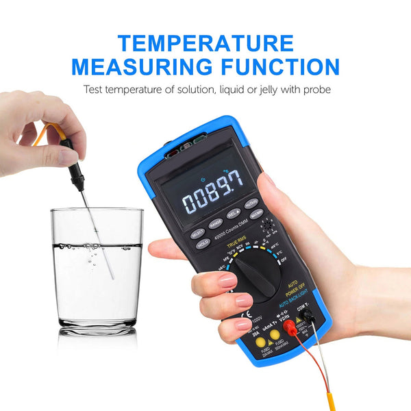 TrusMeaz 40,000 Count True RMS Digital Multimeter with Safety Shutters