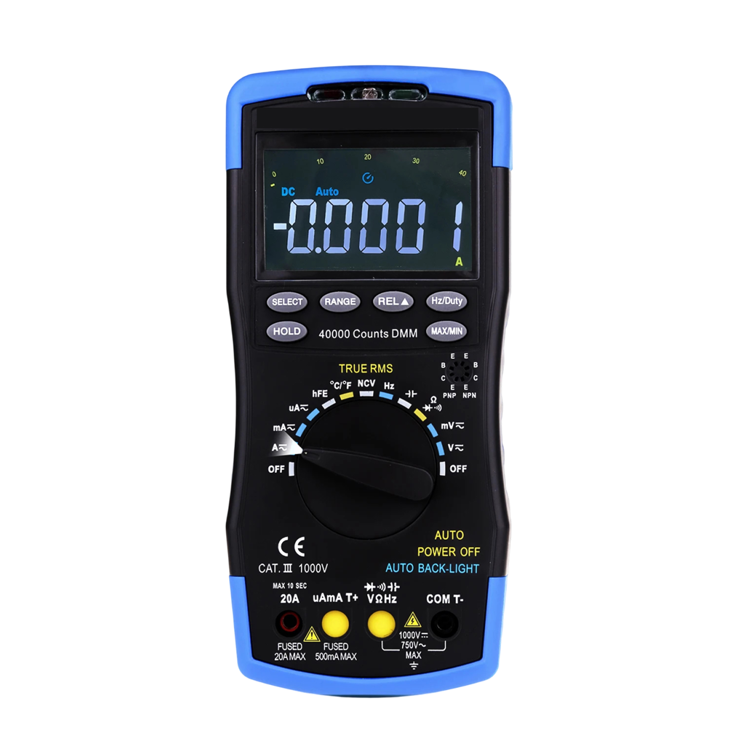 TrusMeaz 40,000 Count True RMS Digital Multimeter with Safety Shutters