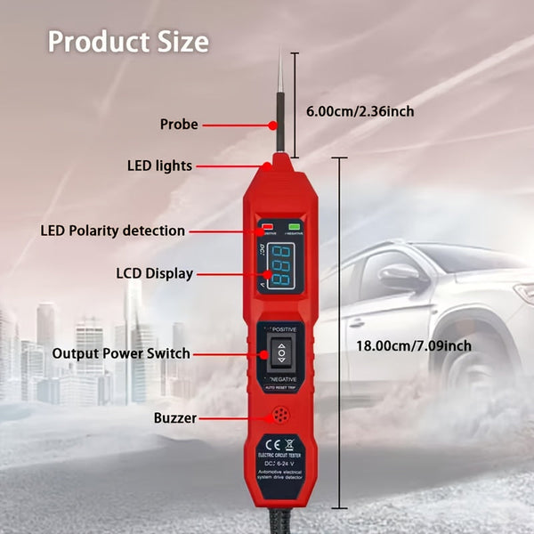 TyvixAxi 6V-24V Digital Automotive Continuity Tester with LED Floodlight
