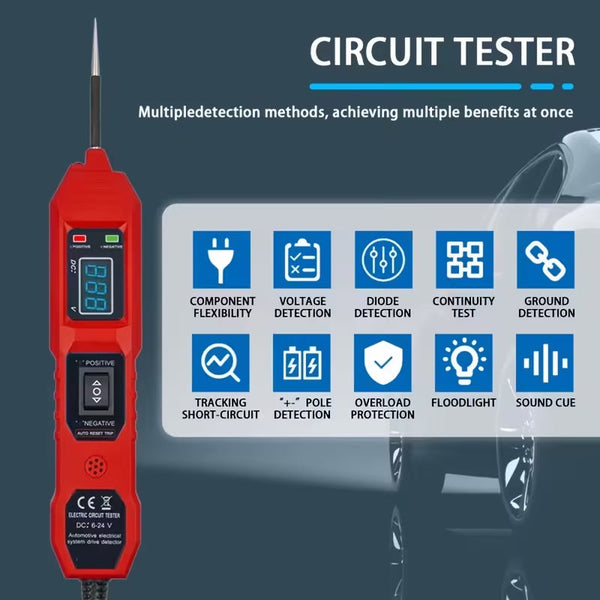 TyvixAxi 6V-24V Digital Automotive Continuity Tester with LED Floodlight
