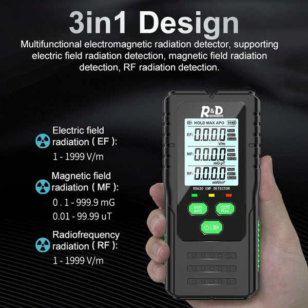 VisZelie Professional EMF RF EF Radiation Detector Meter