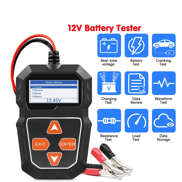 WontPrix 3-in-1 Battery and Alternator Tester for 12V Vehicles